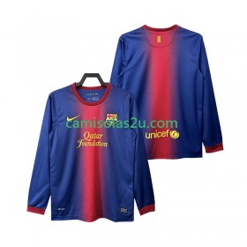 Camisolas de futebol FC Barcelona 2012 2013 Retro Equipamento Principal Manga Comprida
